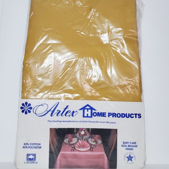 NEW - Artex Table Linen, Gold Color, Size 72 x 86 - Picture 1 of 3